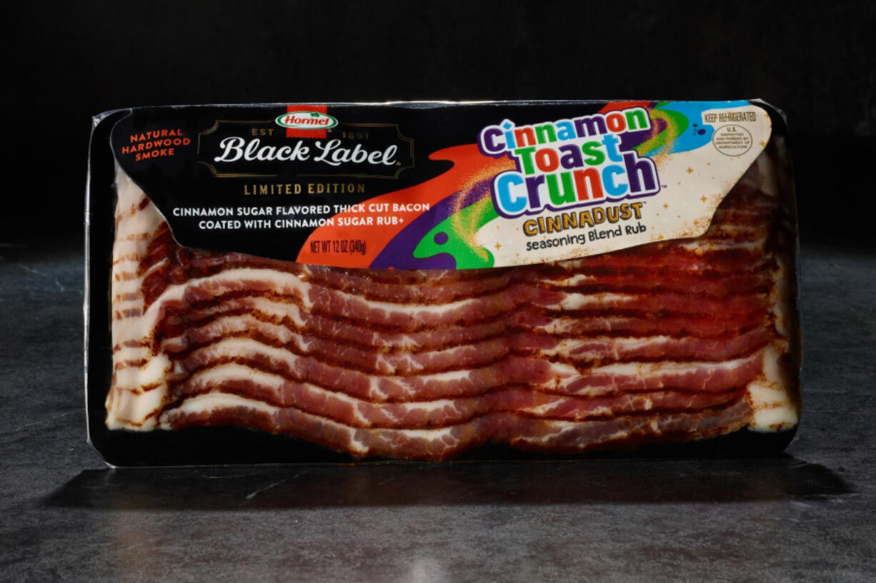 Minnesota food companies General Mills and Hormel joined forces to release a Cinnamon Toast Crunch-coated bacon.