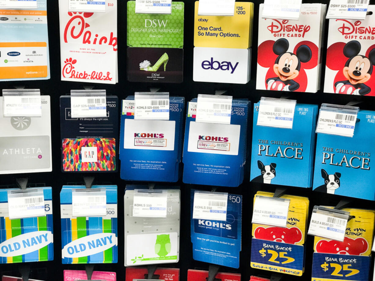 The value of unused gift cards amounts to $244 per person on average, according to a new survey by Bankrate.