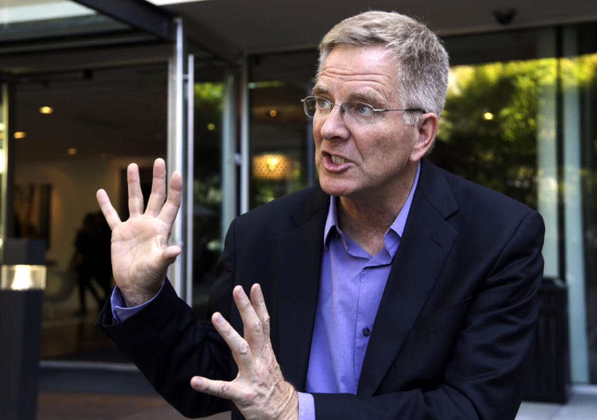 Rick Steves speaks in 2014 in Portland. Steves has released a video for Snohomish County&rsquo;s Community Transit system.