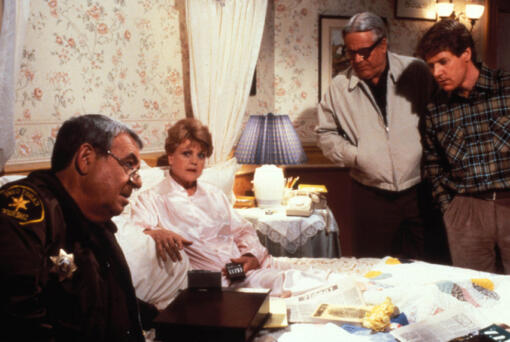 From left, Tom Bosley, Angela Lansbury, William Windom and Michael Horton in &ldquo;Murder, She Wrote.&rdquo; (Globe Photos/Zuma Press/TNS)