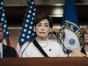 Rep. Young Kim, R-Calif., speaks during a news conference at the U.S. Capitol on Feb. 2, 2022, in Washington, D.C.