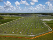 The Orlando Utilities Commission intends to install a dozen or more solar plants to end its reliance on fossil fuels by 2050. This plant, called Storey Bend, is under construction in Osceola County, Florida, and is to start up late this year and provide a significant boost in the amount of sun relied upon for power by the city&Ccedil;&fnof;&Ugrave;s utility.