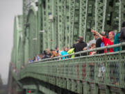 2024 Hands Across The Bridge annual event, which starts at Esther Short Park and eventually heads to the I-5 Bridge where attendees hold hands the entire length of the bridge.