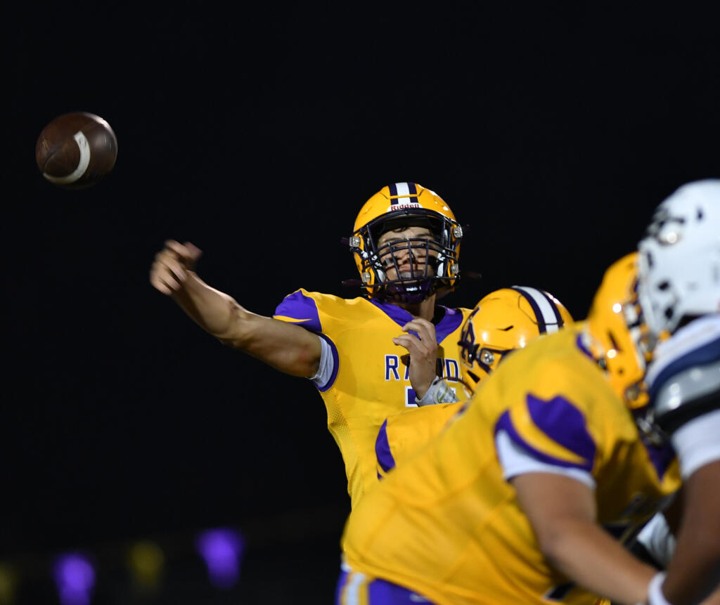 Columbia River junior Cole Pearson throws the ball Friday, Sept. 6, 2024, during River’s 56-7 loss to Seton Catholic at Columbia River High School.