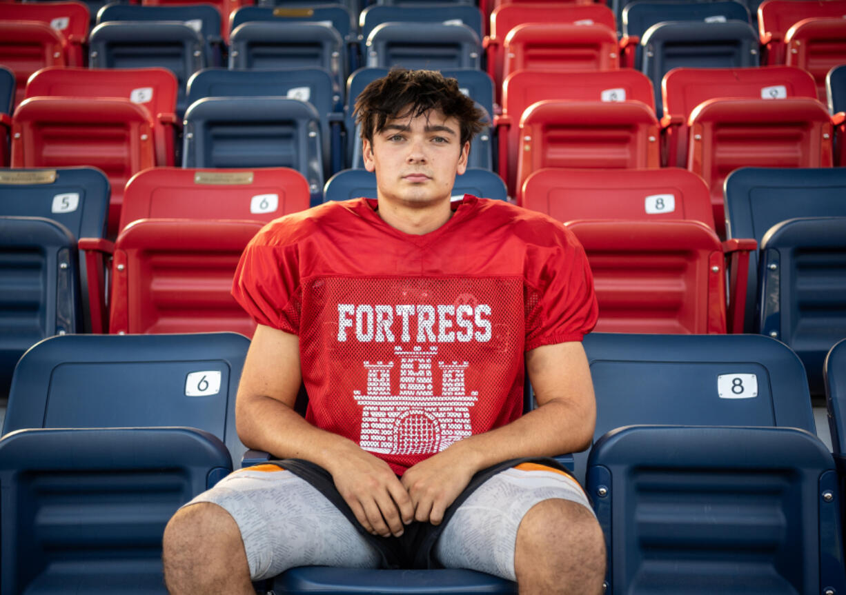 King's Way senior Ryan Charlton was in a freak accident in December 2023 that left him with a broken orbital floor 
 of his eye that required surgery and a permanent plate in his face. (Taylor Balkom/The Columbian)