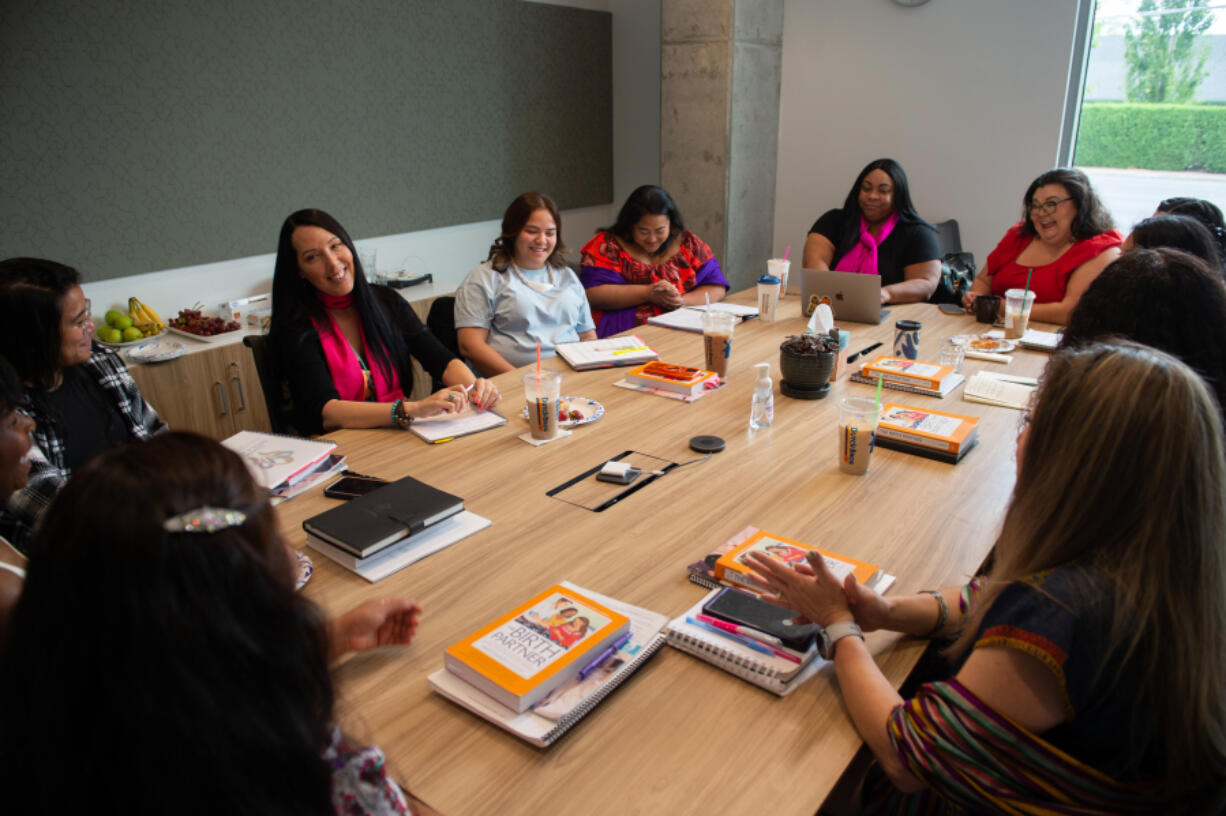 Members of Fourth Plain Forward's Birth Keepers program attend a training session on Sept. 7. The program trains doulas, who help mothers before, during and just after childbirth.