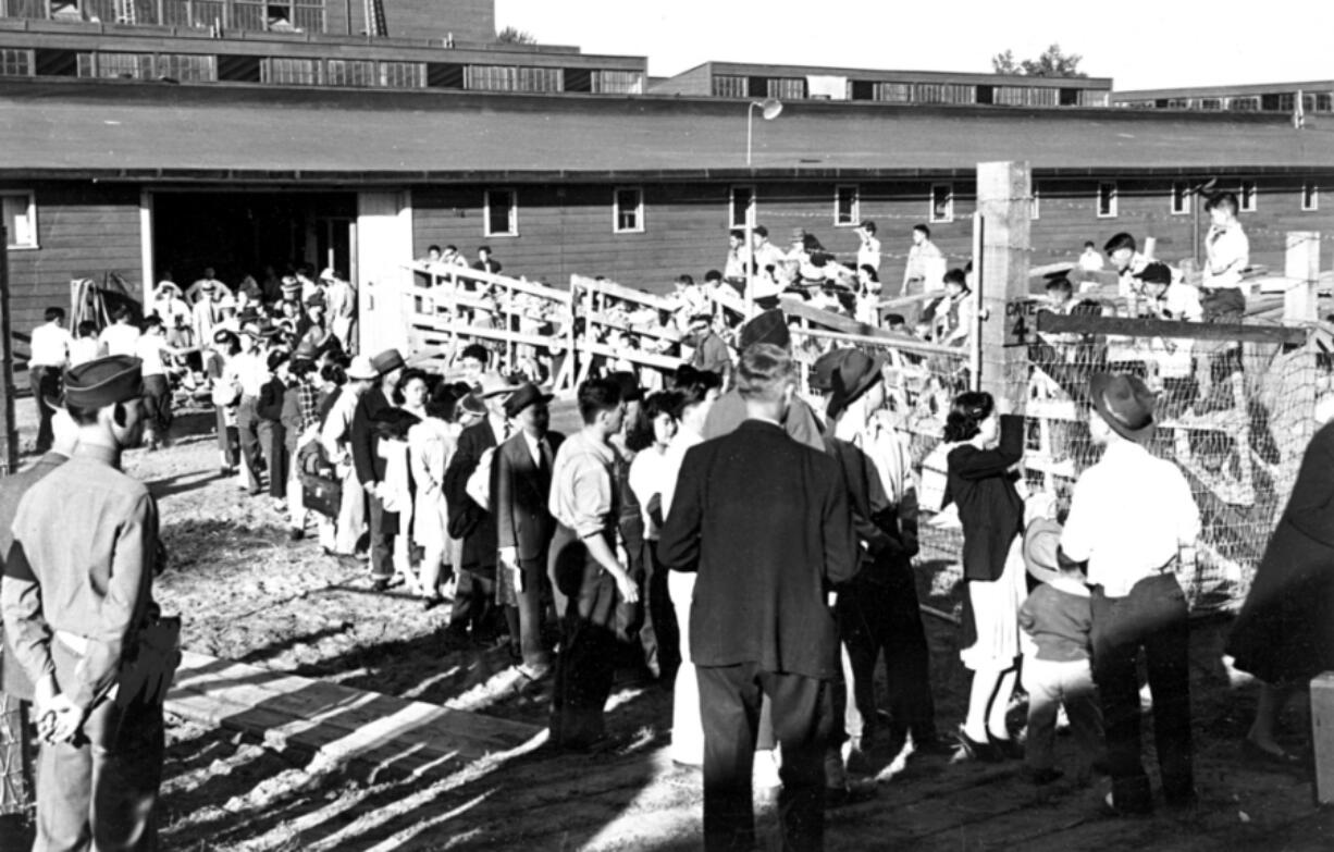 Japanese Americans at the Portland Assembly Center.