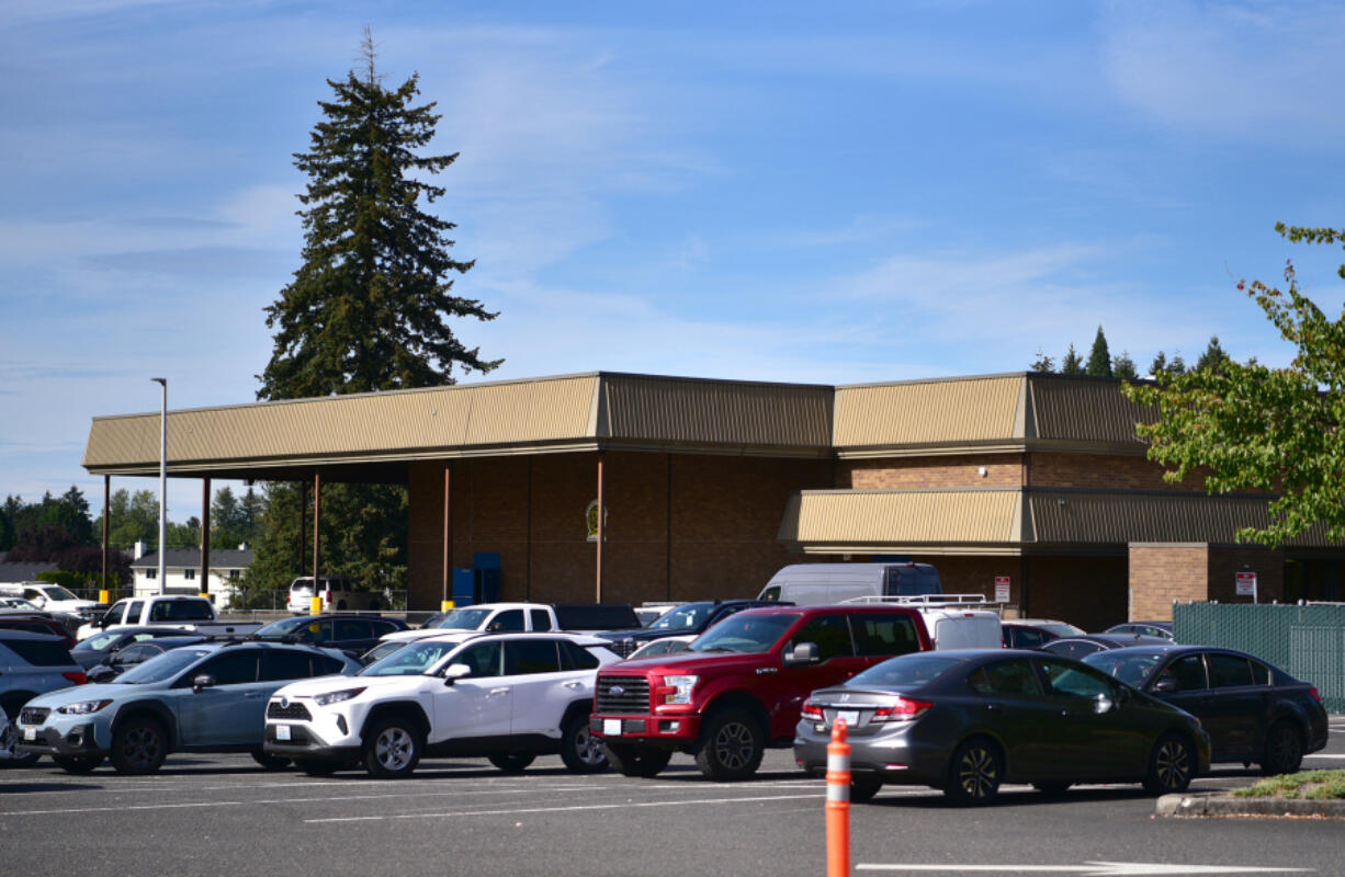 Cars sit in a parking lot Tuesday at the former Image Elementary in east Vancouver. SEH America purchased the former school property at the end of August. Plans are for Southwest Washington's regional law enforcement training academy to continue operating there.