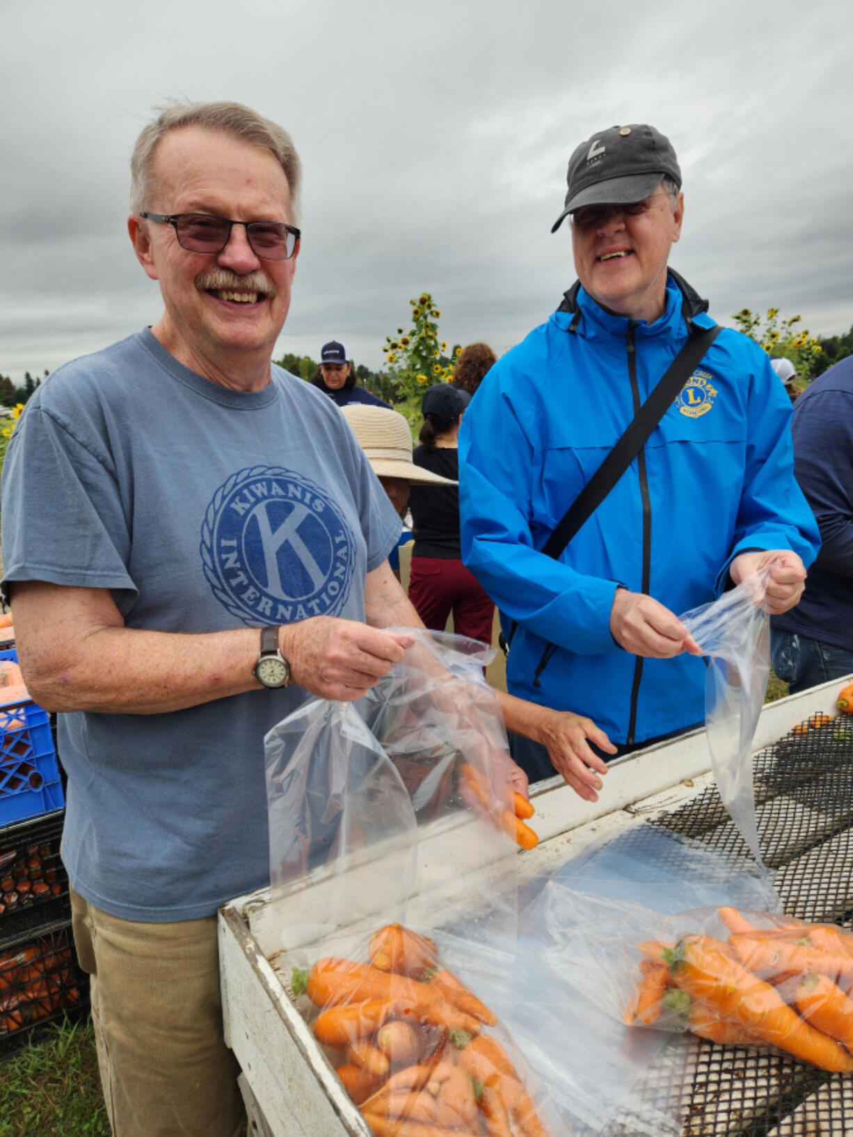 Volunteers gathered at 78th Street Heritage Farm during Celebrating Community Week to help harvest and clean vegetables for distribution through the Clark County Food Bank.