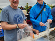 Volunteers gathered at 78th Street Heritage Farm during Celebrating Community Week to help harvest and clean vegetables for distribution through the Clark County Food Bank.