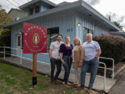 Therapists Brandon Fielding, from left, and his wife, Kelli Dougal, join fellow therapist Gayle Fielding and her husband, clinical psychologist Kelly Fielding, at Birchstone on Friday afternoon. Birchstone is a family-owned mental health clinic in Vancouver.