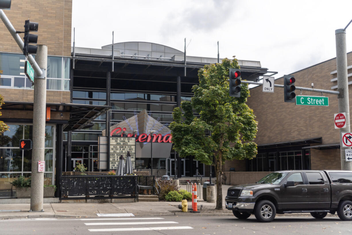 The Regal City Center movie theater on C Street in downtown Vancouver would have to be acquired if a larger span design is selected for the new Interstate 5 Bridge, according to a report released by project officials.