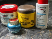 Regular skincare products  that Mia Hall, 14, uses sit on a counter Aug. 29 in Bronx borough of New York.