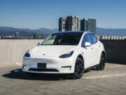 This photo provided by Edmunds shows a Tesla Model Y. As with many new vehicles, the Model Y can receive software updates, including those for recalls, wirelessly.