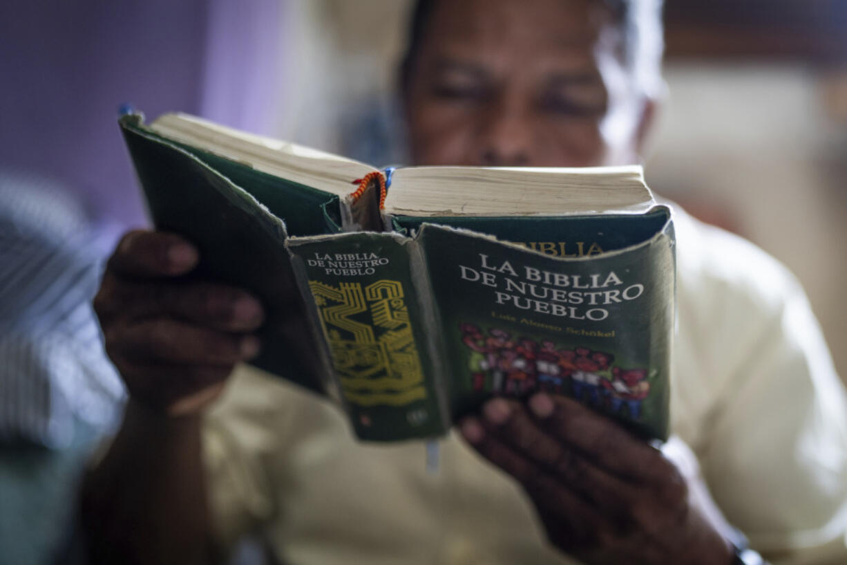 Nicaraguan exile Francisco Alvicio, a deacon of Nicaragua&rsquo;s Moravian Church, reads a Bible in his rented room in San Jose, Costa Rica, Sunday, Sept. 22, 2024.