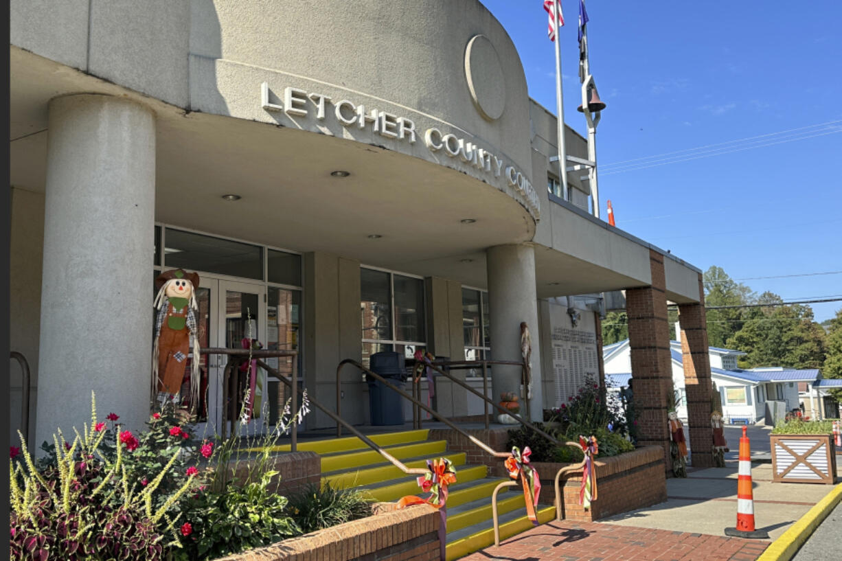 The outside of the Letcher County courthouse is shown on Friday, Sept. 20, 2024 in Whitesburg, Ky.