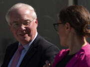 FILE - Kroger CEO Rodney McMullen leaves federal court after testifying during a federal court hearing on Sept. 4, 2024, in Portland, Ore.