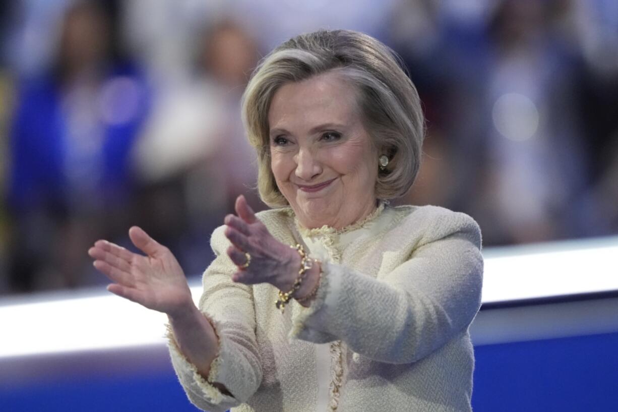 Hillary Clinton speaks Aug. 19 during the Democratic National Convention in Chicago.