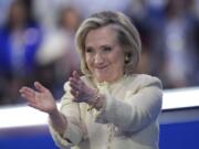 Hillary Clinton speaks Aug. 19 during the Democratic National Convention in Chicago.