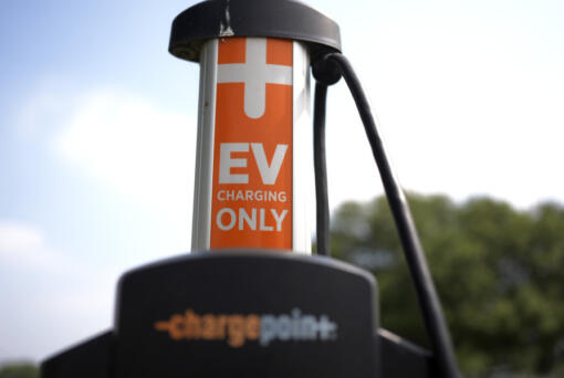 FILE - An electric vehicle charging station is seen May 9, 2024, in San Antonio.