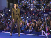 Democratic presidential nominee Vice President Kamala Harris arrives for a campaign appearance Sunday, Sept. 29, 2024, in Las Vegas.