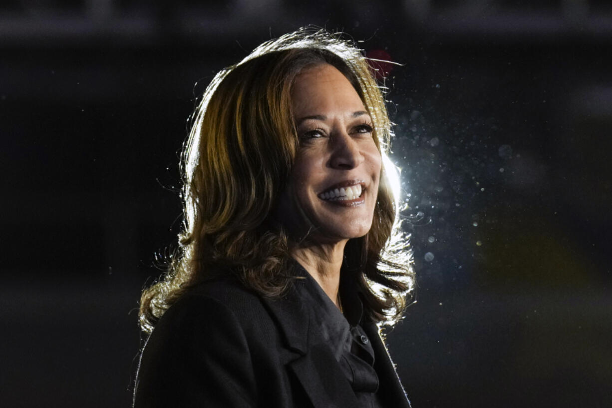 Democratic presidential nominee Vice President Kamala Harris speaks during a campaign event, Friday, Sept. 13, 2024, Wilkes-Barre, Pa.