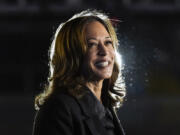 Democratic presidential nominee Vice President Kamala Harris speaks during a campaign event, Friday, Sept. 13, 2024, Wilkes-Barre, Pa.