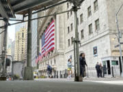 The American flag hangs from the front of the New York Stock Exchange on Wednesday, Sept. 11, 2024, in New York.