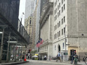 The New York Stock Exchange, center, is shown on Friday, Sept. 27, 2024, in New York.