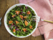 Arugula, Orange and Pomegranate Salad.