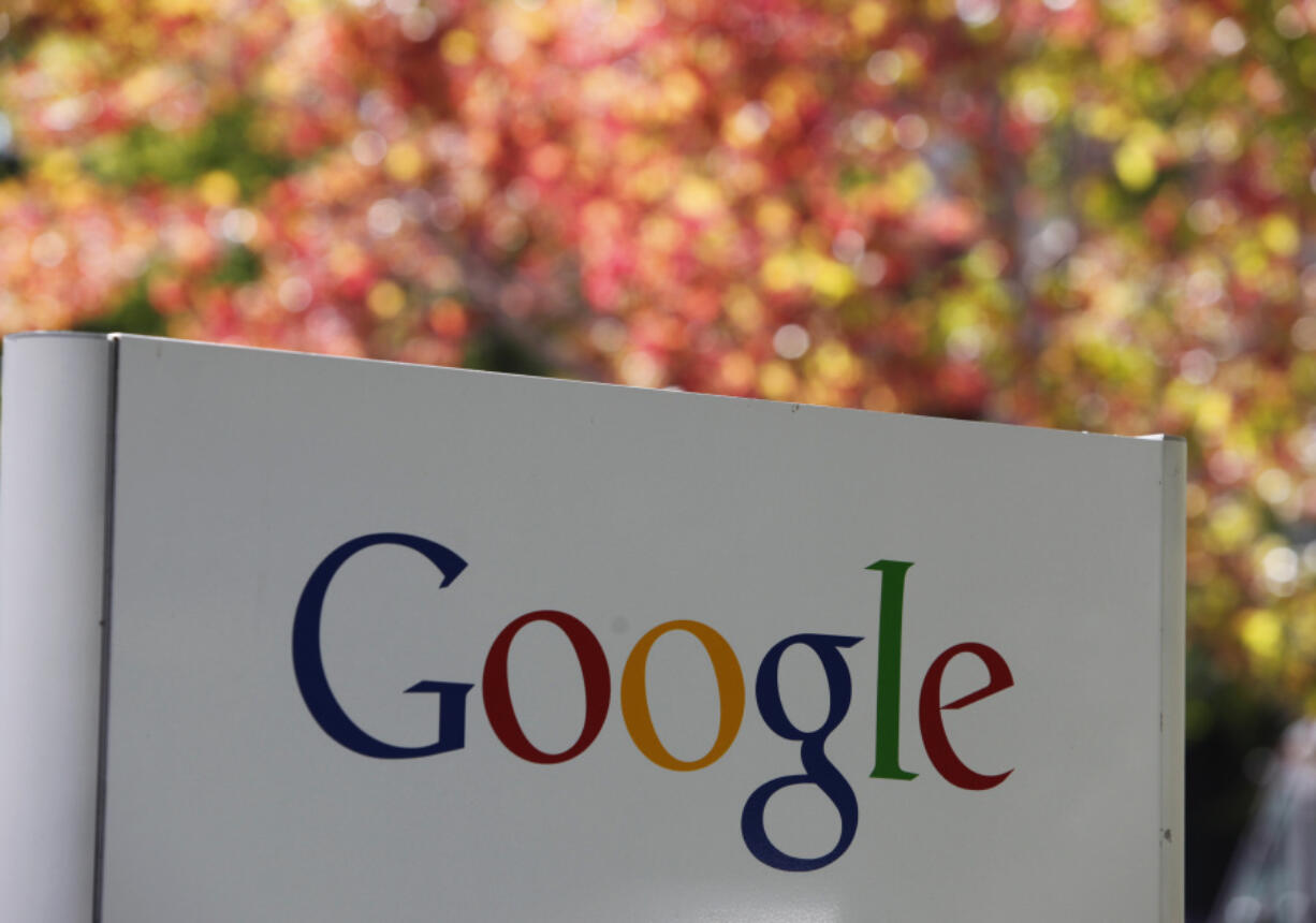 FILE - A sign at Google headquarters in Mountain View, Calif. is shown on Oct. 8, 2010.