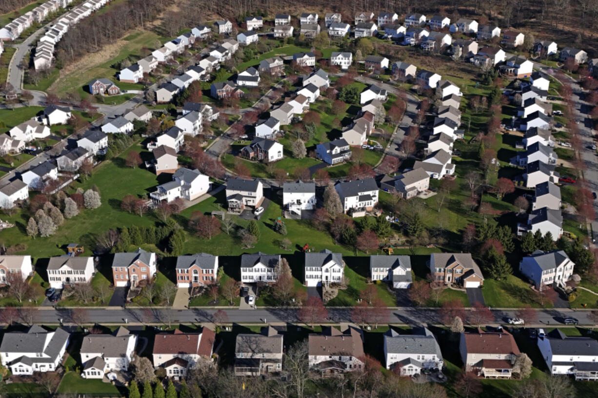 FILE - A housing development in Cranberry Township, Pa., is shown on March 29, 2024. (AP Photo/Gene J.