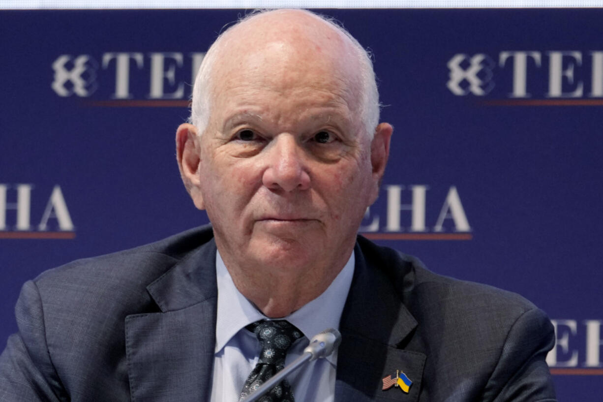 U.S. Sen Ben Cardin, D-Md., addresses the audience during the Teha (The European House Ambrosetti ) economic forum in Cernobbio, Como Lake, Italy, Saturday, Sept. 7, 2024.