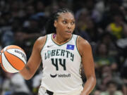 New York Liberty forward Betnijah Laney-Hamilton scored 18 points against the Seattle Storm in a 77-70 victory on Thursday, Sept. 5, 2024.