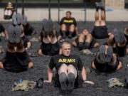 New recruits participate in the Army&rsquo;s future soldier prep course that gives lower-performing recruits up to 90 days of academic or fitness instruction to help them meet military standards at Fort Jackson, a U.S. Army Training Center, Wednesday, Sept. 25, 2024, in Columbia, S.C.