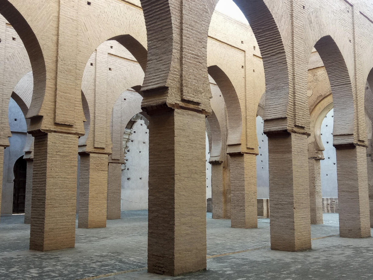 The interior of the Great Mosque of Tinmel is seen in the Atlas mountain village of Tinmel, outside of Marrakech, Morocco, in 2022.