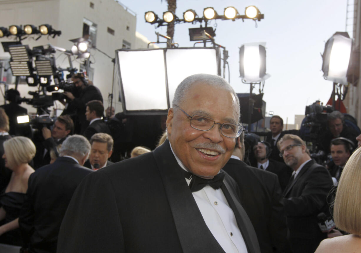 James Earl Jones arrives Feb. 26, 2012, before the 84th Academy Awards in Hollywood, Calif. Jones, who overcame racial prejudice and a severe stutter to become a celebrated icon of stage and screen, has died at age 93.