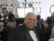 James Earl Jones arrives Feb. 26, 2012, before the 84th Academy Awards in Hollywood, Calif. Jones, who overcame racial prejudice and a severe stutter to become a celebrated icon of stage and screen, has died at age 93.