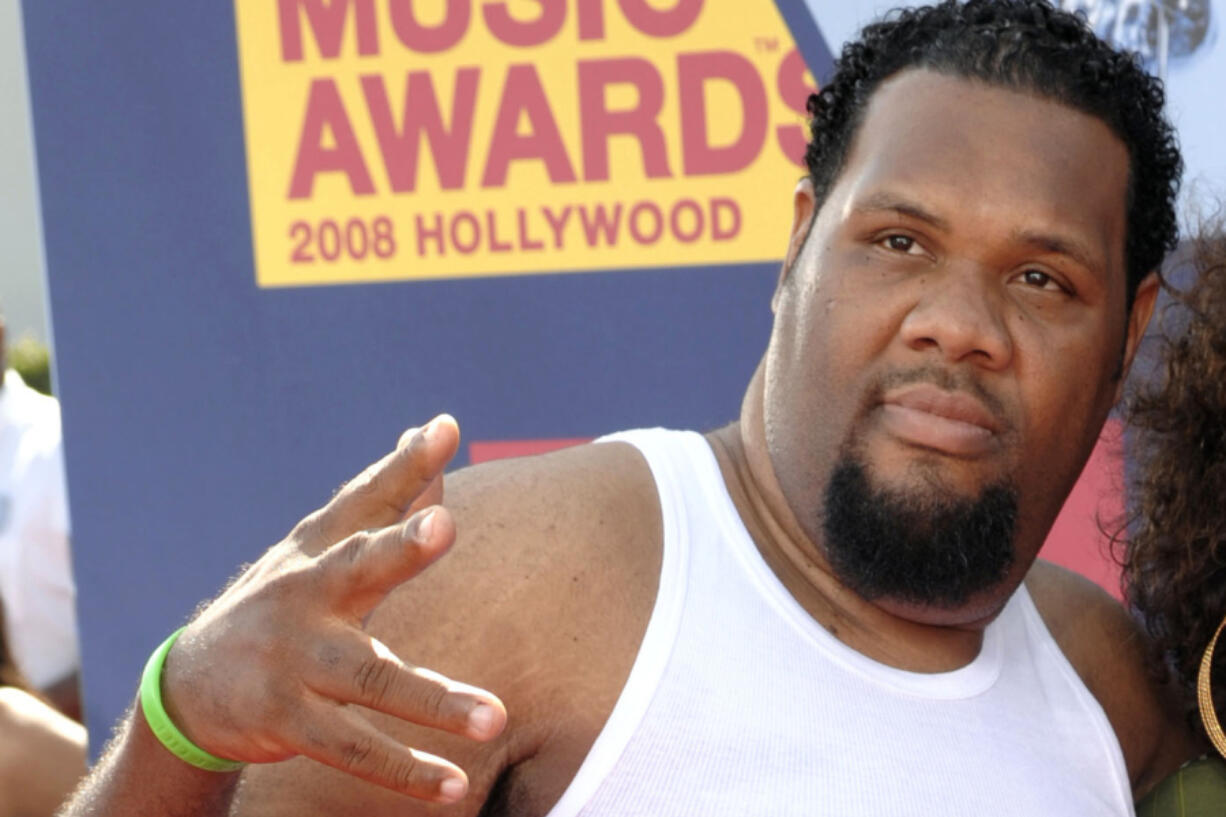 FILE - DJ Fatman Scoop arrives at the 2008 MTV Video Music Awards held at Paramount Pictures Studio Lot in Los Angeles on Sunday, Sept. 7, 2008.