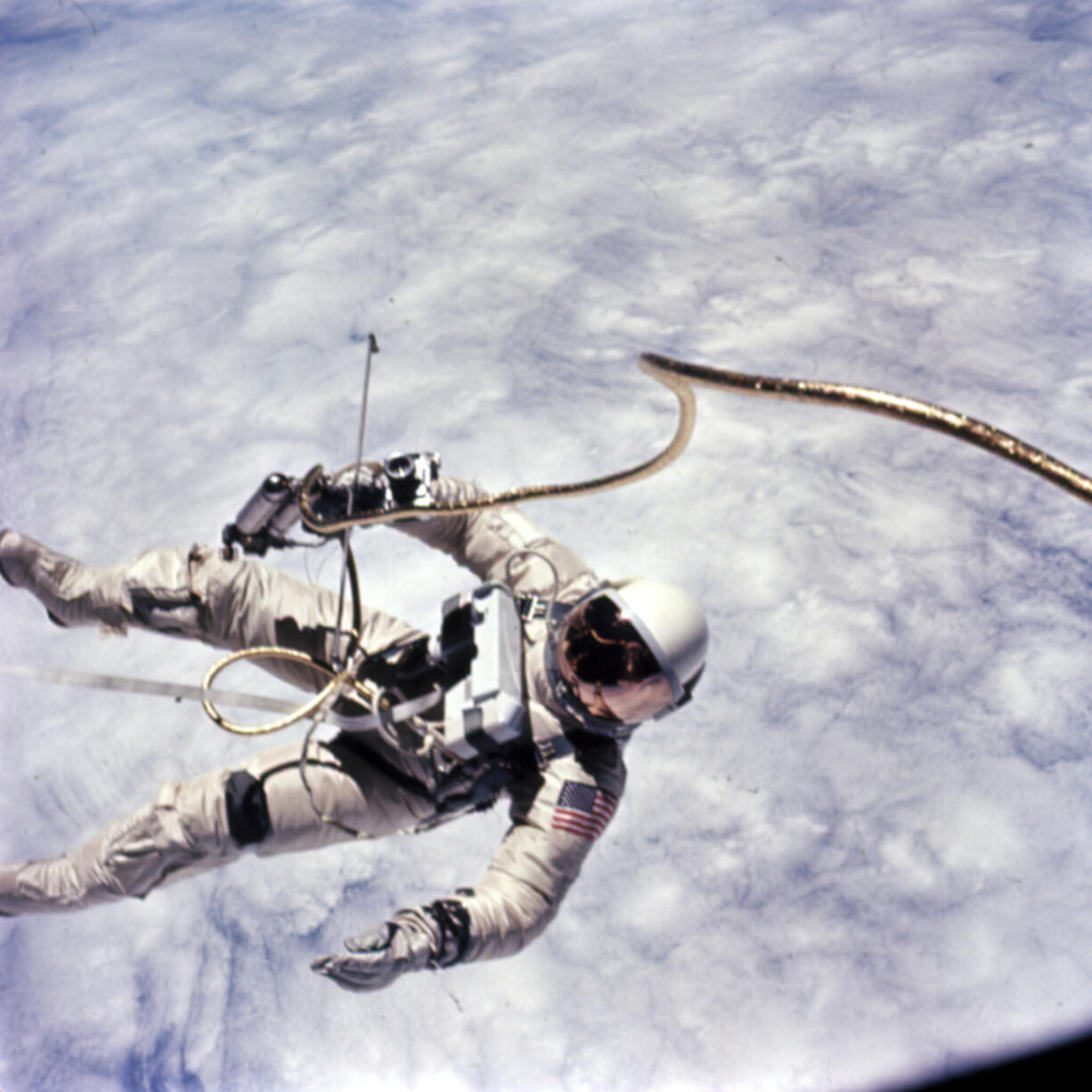 In this photo provided by NASA, astronaut Ed White performs the U.S.&#039;s first spacewalk on June 3, 1965, during the Gemini 4 mission.