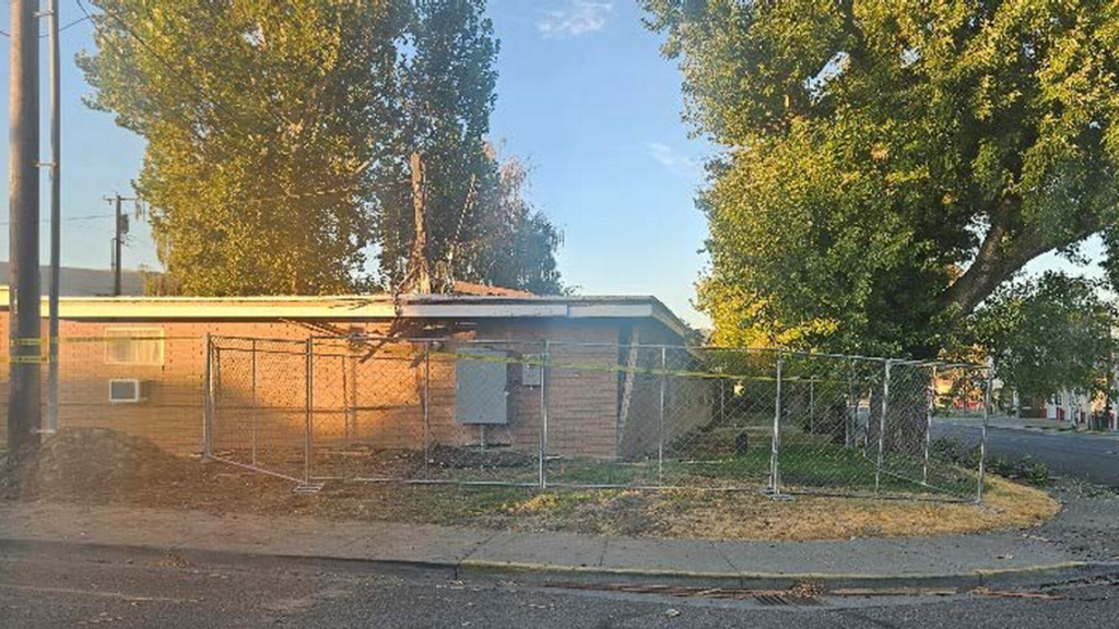 The explosion tore a hole through the ceiling and damaged a wall at a Prosser motel.