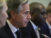 U.S. Secretary of State Antony Blinken speaks during a meeting with Ukraine&#039;s President Volodymyr Zelenskyy at the Mariinsky Palace in Kyiv, Ukraine, Wednesday, Sept. 11, 2024.