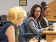 OceanGate&rsquo;s representative look on during Amber Bay, Former OceanGate Director of Administration&rsquo;s testimony at the Titan marine board of investigation hearing inside the Charleston County Council Chambers Tuesday, Sept. 24, 2024, in North Charleston, S.C.