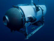 FILE - This undated image provided by OceanGate Expeditions in June 2021 shows the company&#039;s Titan submersible.