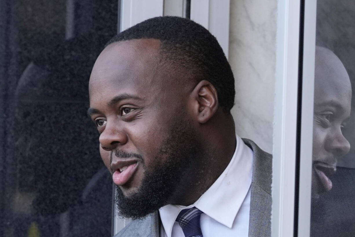 Former Memphis police officer Tadarrius Bean arrives at the federal courthouse for the second day of jury selection for the trial in the Tyre Nichols case Tuesday, Sept. 10, 2024, in Memphis, Tenn.