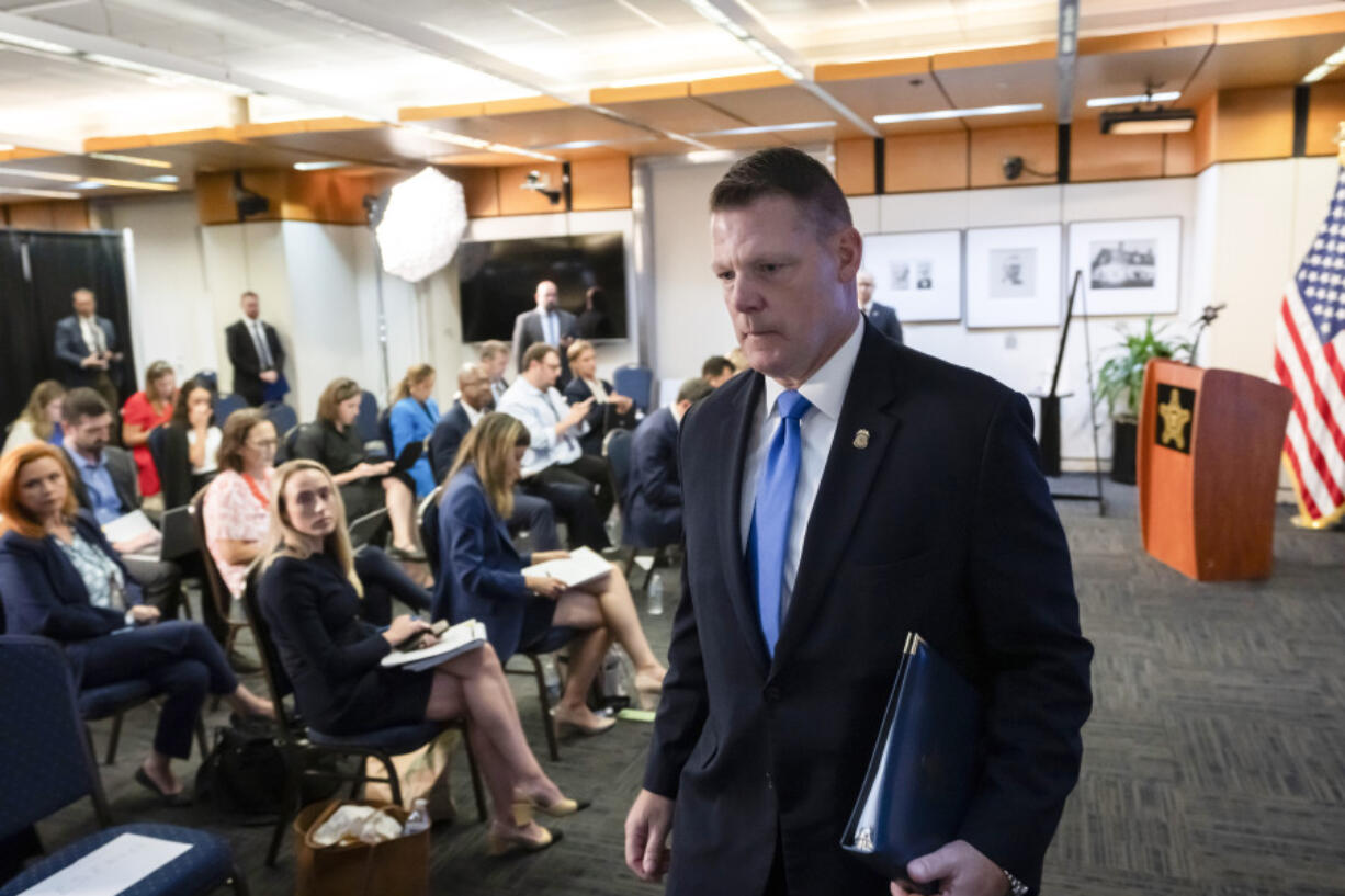 Ronald Rowe Jr., Acting Director of the U.S. Secret Service, leaves after speaking to journalists at the agency&rsquo;s headquarters in Washington, Friday, Sept. 20, 2024.