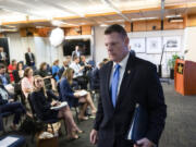 Ronald Rowe Jr., Acting Director of the U.S. Secret Service, leaves after speaking to journalists at the agency&rsquo;s headquarters in Washington, Friday, Sept. 20, 2024.