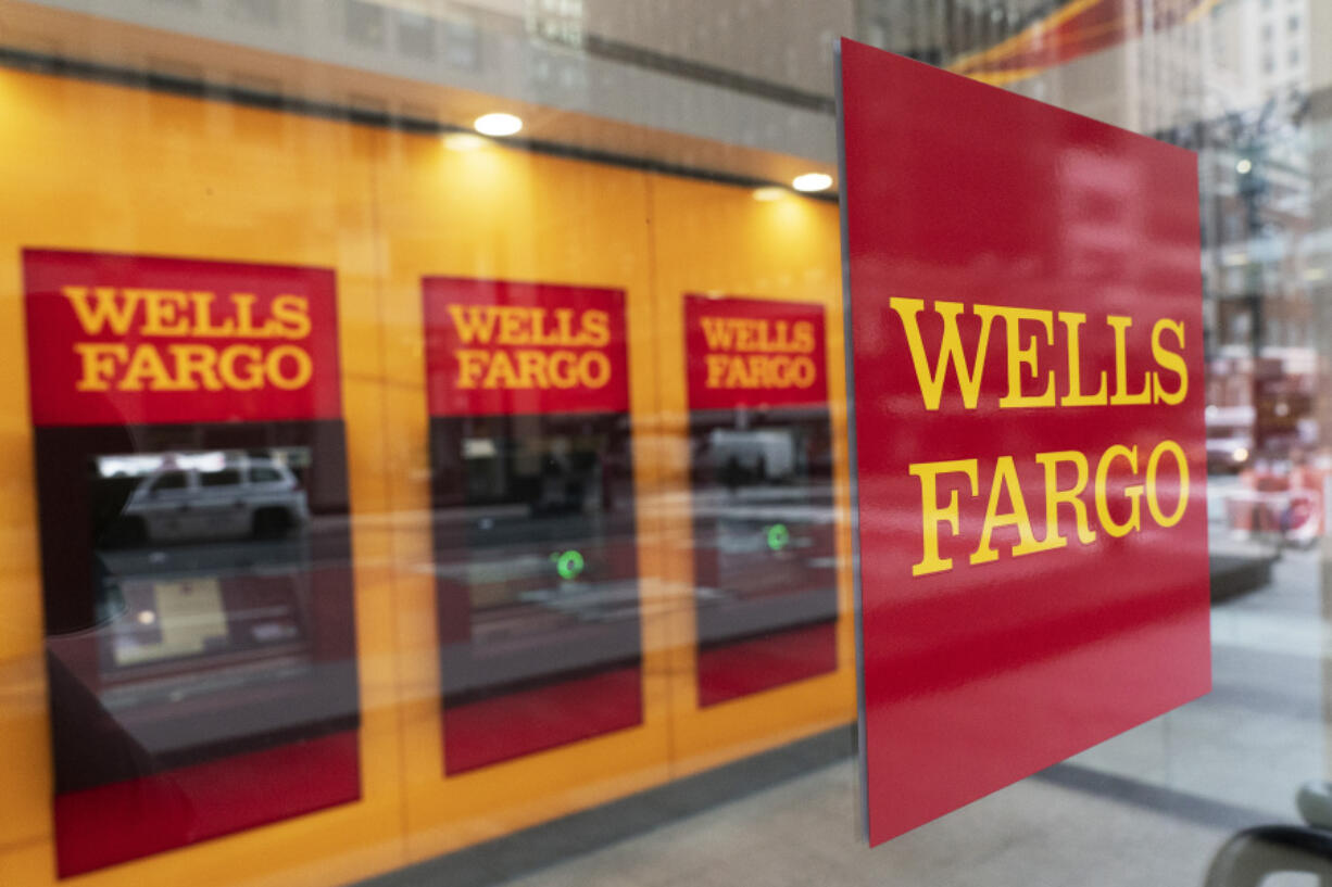 FILE - This photo shows a Wells Fargo office in New York on Jan. 13, 2021.