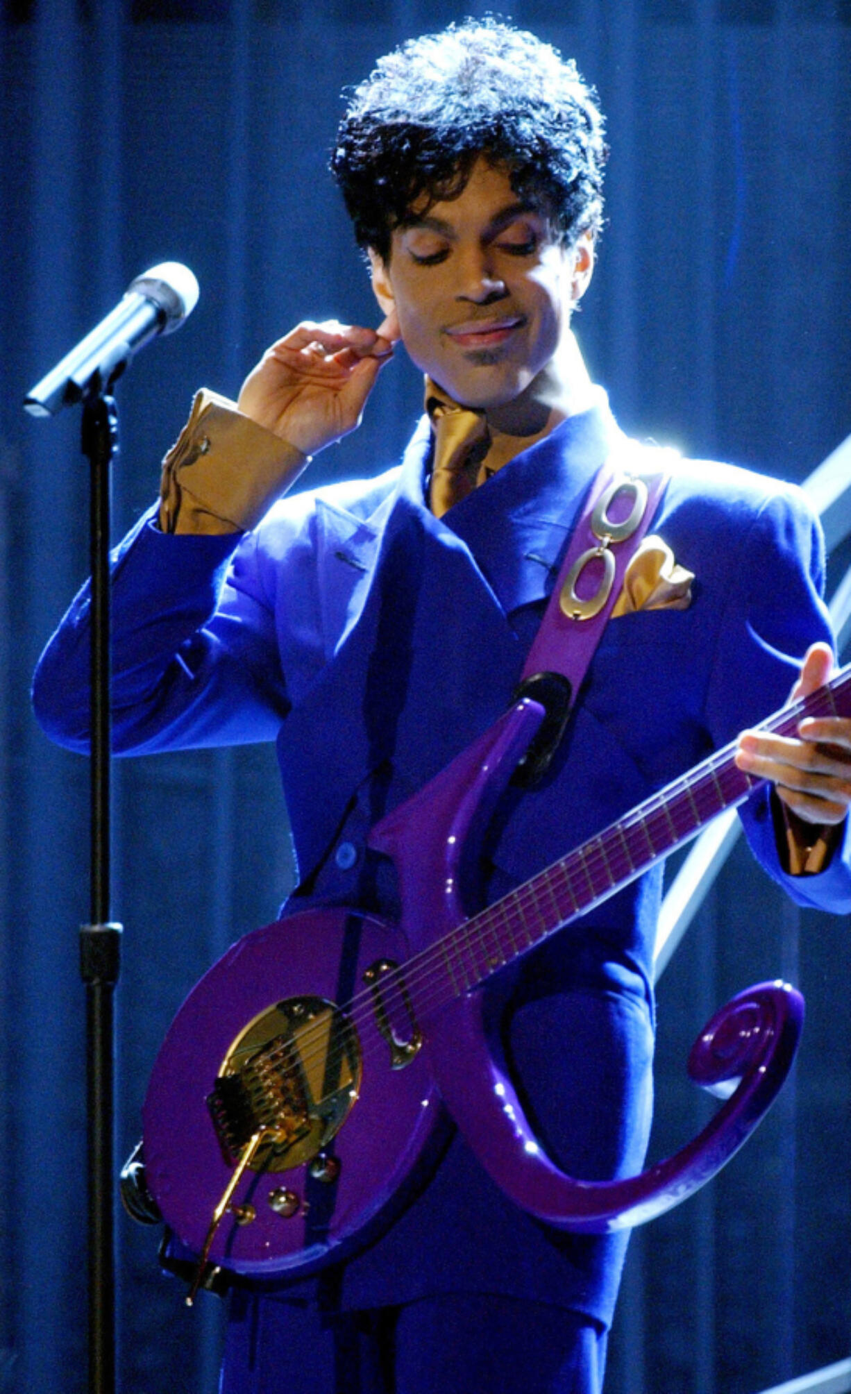 Prince performs &ldquo;Purple Rain&rdquo; at the 46th Annual Grammy Awards show on Feb. 8, 2004, at Staples Center in Los Angeles.