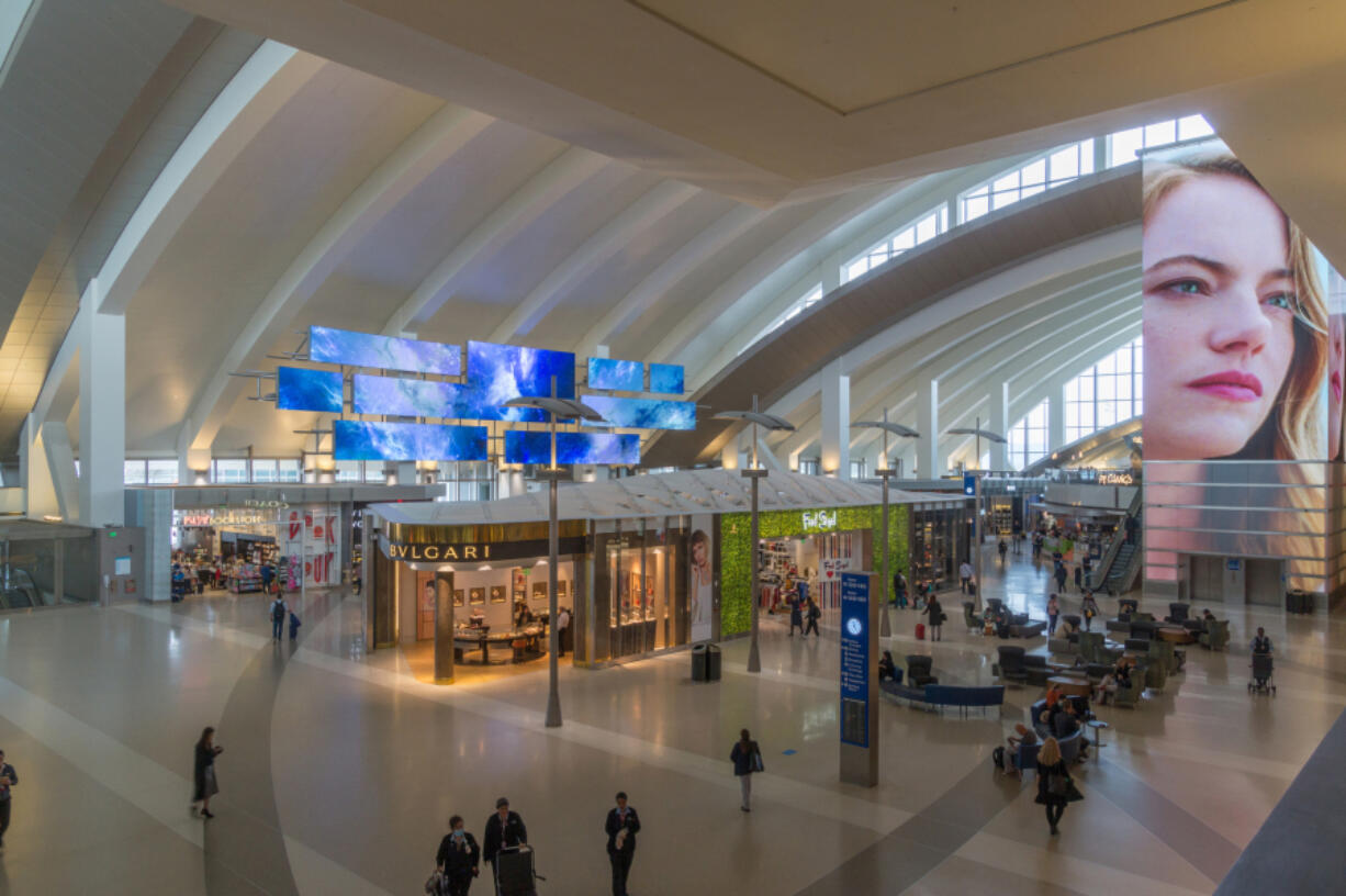 View of the shopping area at Los Angeles International Airport.